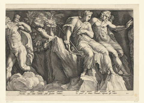 Frisian with the punishment of Niobe (plate 3), Jan Saenredam, 1594 Canvas Print