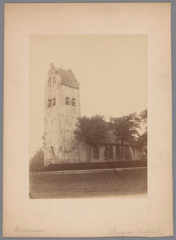 View of the former Reformed Church in Dedgum, demolished in 1889, anonymous (Monumentenzorg) (attributed to), A.J.M. Mulder (possibly), c. 1880 - in or before 1889 Canvas Print