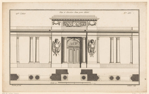 Gate with columns and weapons, Jean Pelletier, 1772 - 1779 Canvas Print