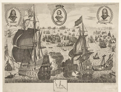 Three-Day Battle, 1653, anonymous, 1696 - 1721 Canvas Print