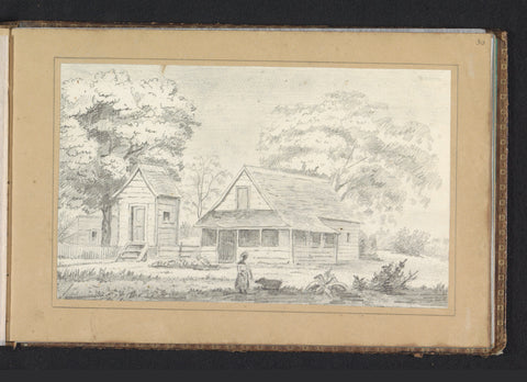 Slave quarters on the Prosperité plantation, Jacob Marius Adriaan Martini van Geffen, 1851 Canvas Print