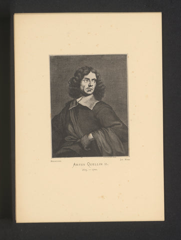 Reproduction of an engraving of a portrait of Artus Quellinus (II) by Conrad Lauwers, Joseph Maes, c. 1872 - in or before 1877 Canvas Print