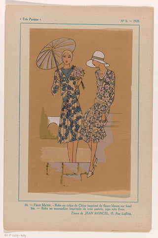 Très Parisien, 1928, No. 6 : 16.- FRAIS MATIN.- Robe en crêp (...), anonymous, 1928 Canvas Print