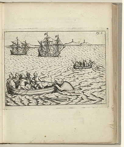 Catching a polar bear, 1594, anonymous, 1598 Canvas Print