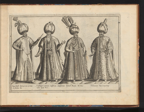 Four Turkish men, dressed according to the fashion of ca. 1580, Abraham de Bruyn, in or before 1581 Canvas Print