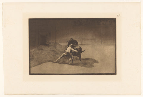 Martincho in fight with a bull, Francisco de Goya, 1876 Canvas Print