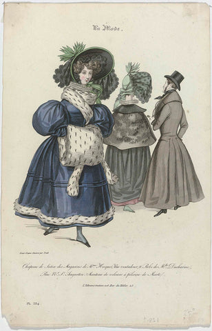 LaMode, 1831, Pl. 124, T.1 : Chapeau de Satin des Magasins (...), Trueb, 1831 Canvas Print