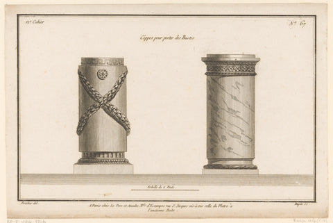 Two zuilen, Nicolas Dupin, 1772 - 1779 Canvas Print