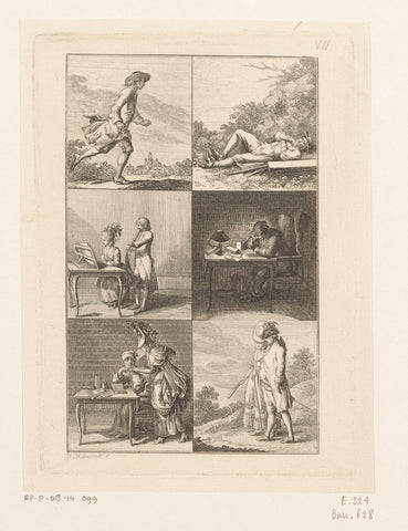 Examples used to learn Latin, Daniel Nikolaus Chodowiecki, 1779 Canvas Print