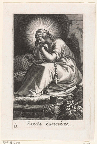 Saint Julia Eustochium as hermit, Boëtius Adamsz. Bolswert, 1619 Canvas Print