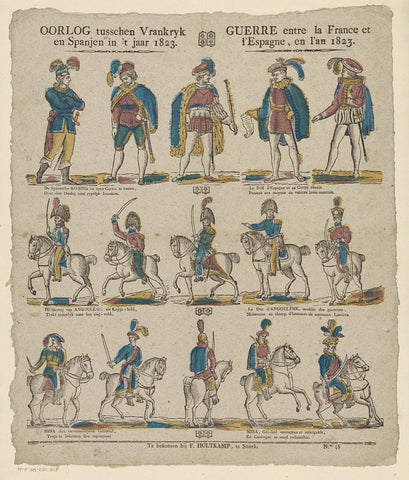 Oorlog tusschen Vrankryk / en Spanjen in 't jaar 1823 / War between France and / Spain, in the year 1823, F. Holtkamp, 1800 - 1833 Canvas Print