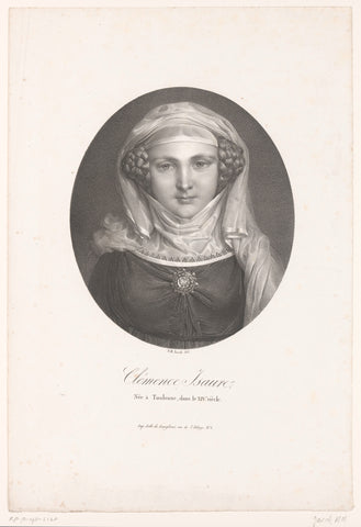 Portrait of Clémence Isaure, Nicolas Henri Jacob, 1825 - 1827 Canvas Print