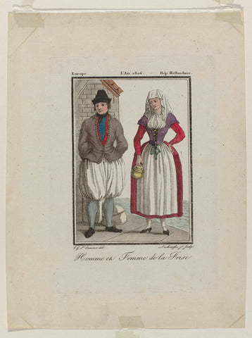 Europe, Dutch Republic, The Year 1806: Man and Woman of Friesland, Lachaussée, 1806 Canvas Print