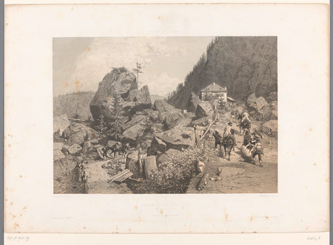 Travellers on the Tête Noire pass between Martigny and Chamonix, Eugène Cicéri, 1859 Canvas Print