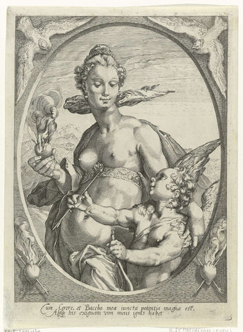 Venus en Cupido, anonymous, 1595–1667 Canvas Print