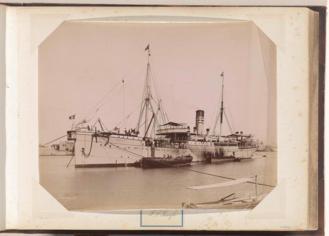 Steamship Kanzler anchored in a port, C. & G. Zangaki, c. 1870 - c. 1890 Canvas Print