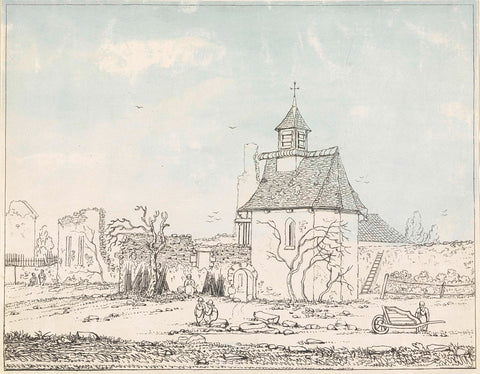 Ruins of Hougoumont, anonymous, 1815 - 1825 Canvas Print