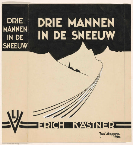 Band design for: Erich Kästner, Drie mannen in de sneeuw (Drei Männer im Schnee), c. 1935-1939, Jan Stapper, 1936 Canvas Print