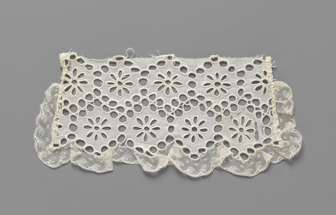 Batist cuff with contiguous hexagons in which daisies of lace embroidery and finished on three sides with a strip of mechanical lace, C.I. Bosch Reitz-Teding van Berkhout, c. 1910 Canvas Print