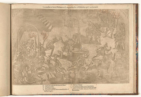 Overval op een klooster te Nîmes door de hugenoten, 1567, Jean Perrissin, 1570 Canvas Print