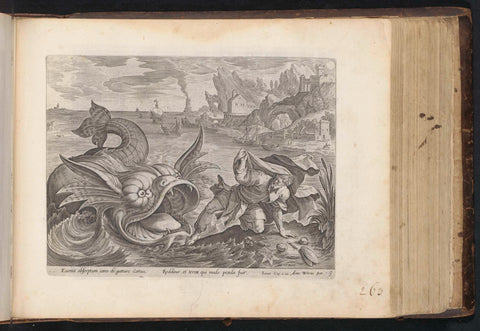 Jonah Spit Out by the Fish, Antonie Wierix (III), 1646 Canvas Print