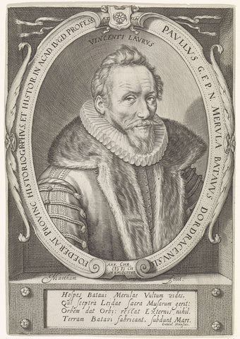 Portrait of Paulus Merula, Jacob Matham, 1602 Canvas Print