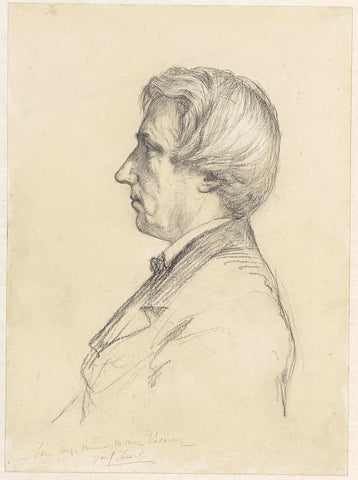 Profile portrait of Mr. Carel Vosmaer, Jozef Israëls, 1834 - 1911 Canvas Print