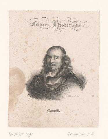 Portrait of Pierre Corneille, Émilien Desmaisons, 1836 - 1837 Canvas Print