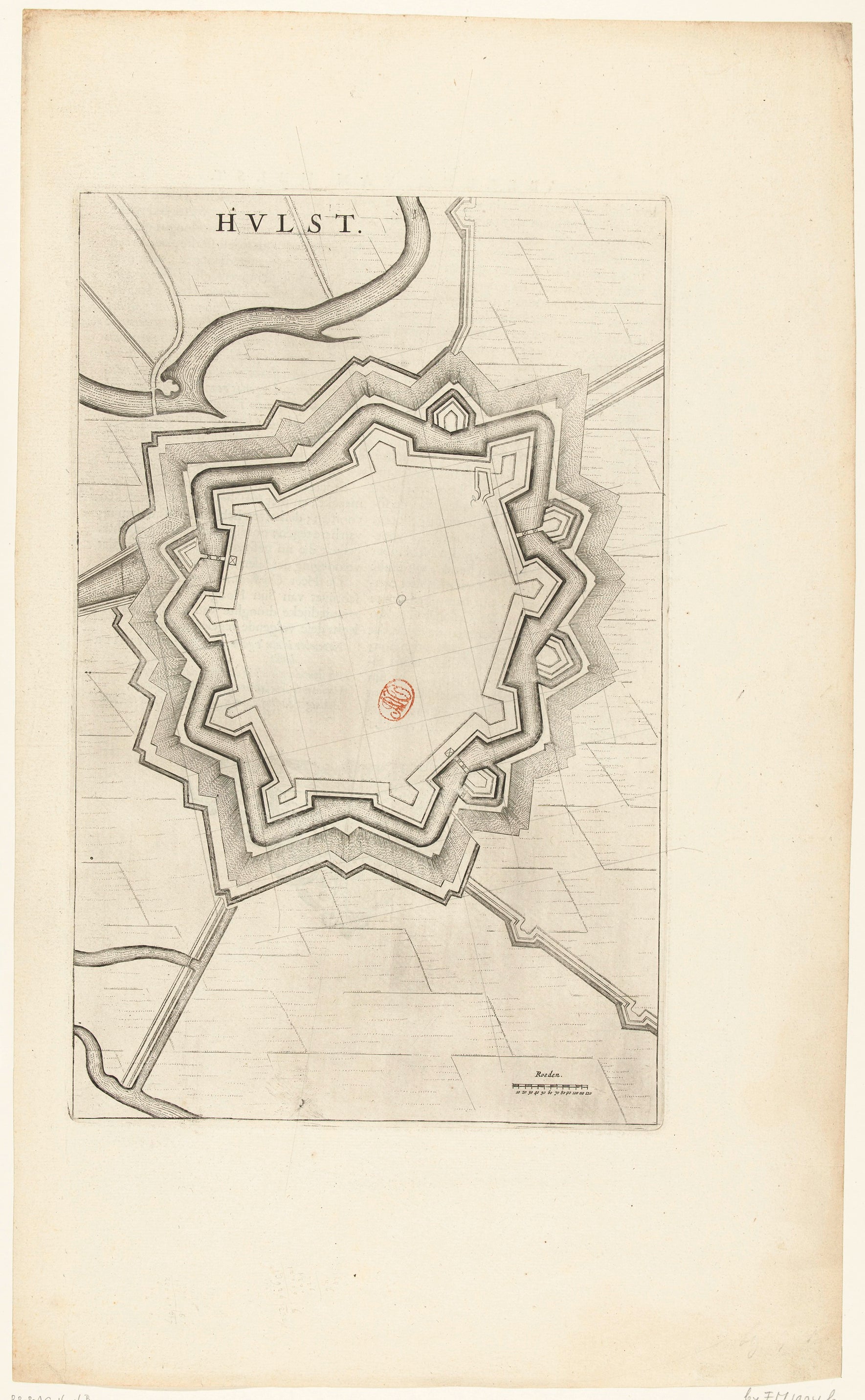 Fortress map of Hulst, 1645, anonymous, 1652 | CanvasPrints.com