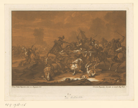 Battle, Christian Rugendas, 1718 - 1781 Canvas Print