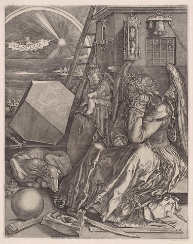 Melancholie, Johannes Wierix, 1602 Canvas Print