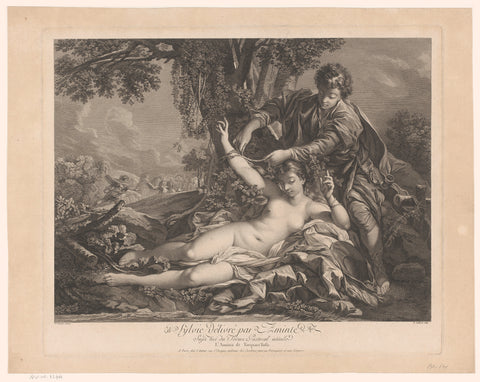 Sylvia liberated by Aminta, René Gaillard, 1729 - 1790 Canvas Print