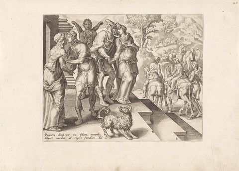 Departure of Tobias and Sara, anonymous, 1556 Canvas Print