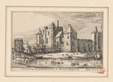 View of Purmersteijn Castle in Purmerend, Claes Jansz. Visscher (II), 1617 Canvas Print