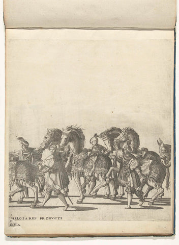 Voetknechten met paarden, plaat 9, Nicolaas Hogenberg, 1615 - 1620 Canvas Print