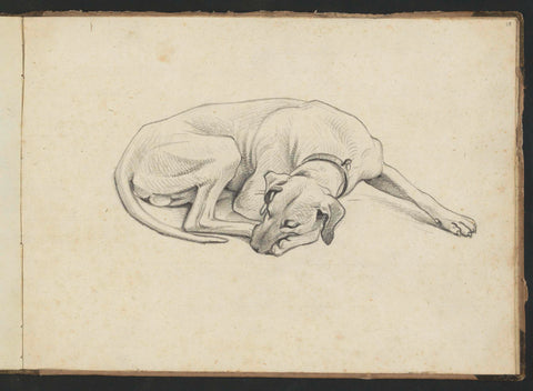 Sleeping dog, Abraham Teerlink, c. 1808 - c. 1857 Canvas Print