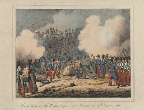 Conquest of the lunet of Saint-Laurent, 1832, anonymous, 1832 - 1833 Canvas Print