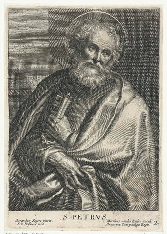 Saint Petrus with keys, Schelte Adamsz. Bolswert, 1596 – 1659 Canvas Print