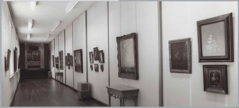 Passage to Drucker extension with paintings and on the right two tables, 1992 Canvas Print