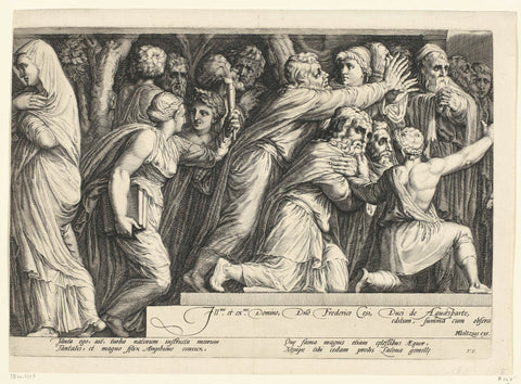 Frisian with the punishment of Niobe (plate 4), Jan Saenredam, 1594 Canvas Print