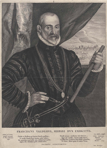 Portrait of Francisco de Valdez, Cornelis Visscher (II), 1649 Canvas Print