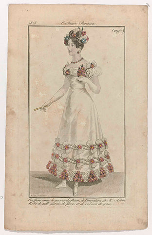 Journal des Dames et des Modes, Costume Parisien, 5 December 1823, (2198): Coeffure ornée de gaz (...), anonymous, 1823 Canvas Print