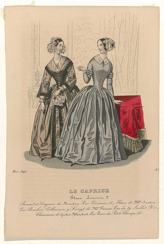 Le Caprice, March 1843 : Bonnet et Lingeries (...), S. Créange, 1843 Canvas Print