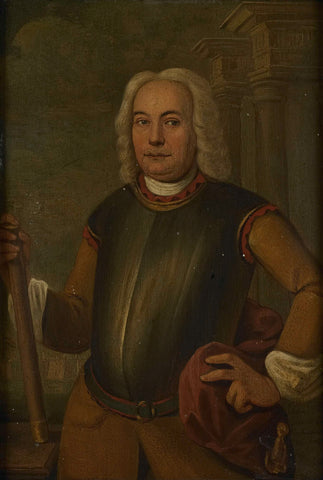 Portrait of Johannes Thedens, Governor-General of the Dutch East India Company, Jacobus Oliphant, 1742 Canvas Print