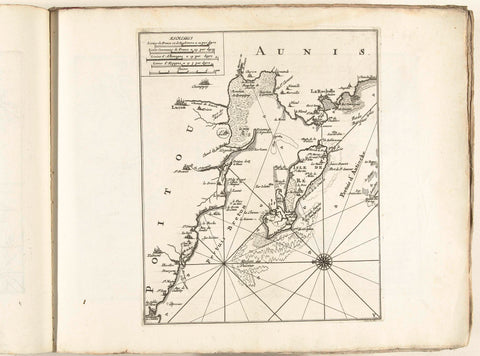 Map of the French west coast at La Rochelle and Ile de Ré, c. 1702, anonymous, 1702 - 1703 Canvas Print