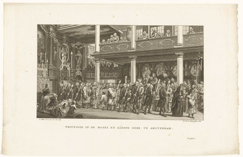 Procession in Mozes en Aäronkerk te Amsterdam, 1784, Jan Lucas van der Beek, 1784 Canvas Print