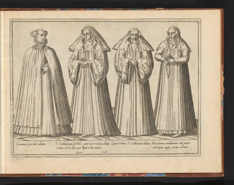 Four nuns from the order of St. Catharina, Abraham de Bruyn, in or before 1581 Canvas Print