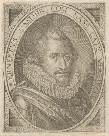 Portrait of Ernst Casimir, Count of Nassau-Dietz, anonymous, 1600 - 1699 Canvas Print