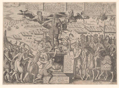 Satirical Print about Alva’s Statue, anonymous, 1571 - 1573 Canvas Print