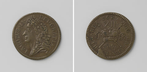 Shilling, James II, King of England, emergency coin from July 1689, anonymous, 1689 Canvas Print